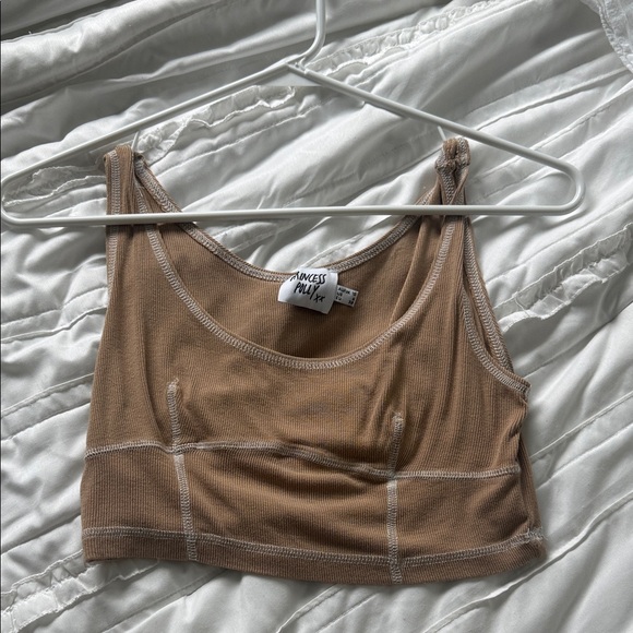 Princess Polly Tops - Princess Polly Tan Ribbed tank top